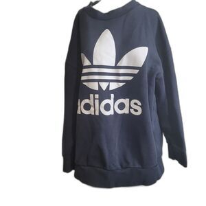 Adidas Large pullover sweater mid-weight 3 stripes logo longsleeve crew neck